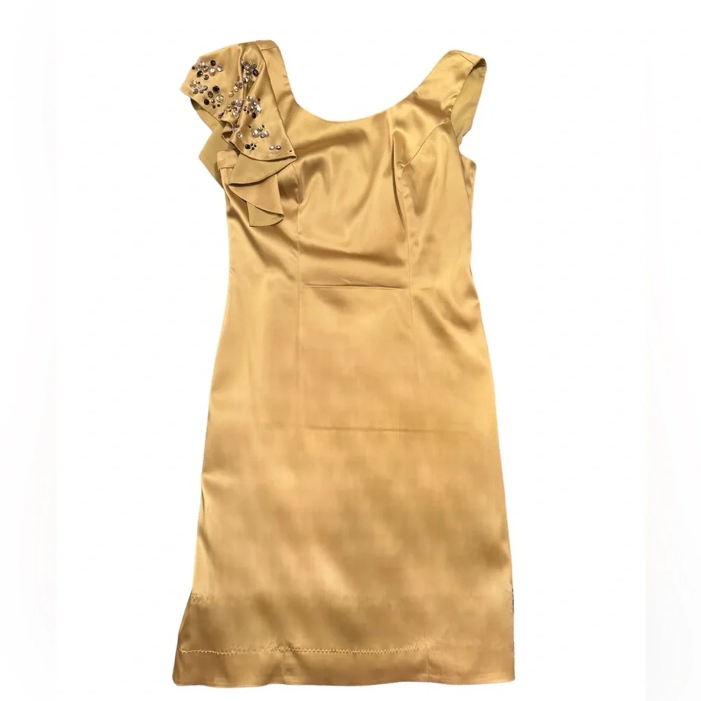 long sleeve floral chiffon dress Cream Ruffle Hem Size:42 (FR) 100% Polyester 100% Recycled SCH004111_WR_XL Wedding Guest Dresses from